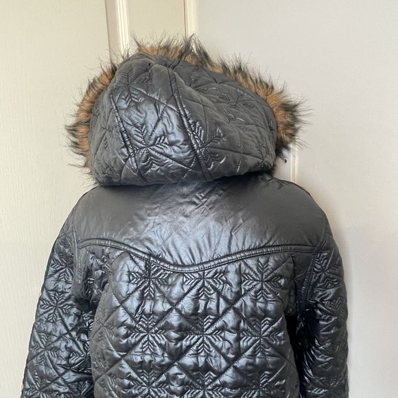 Adidas Respect Me Missy Elliot Jacket Size 14 Fur Hooded Black Puffa Puffer Y2K - Picture 9 of 16